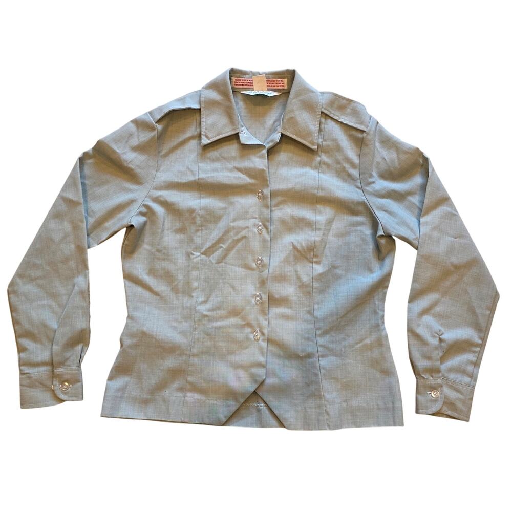 Vintage‎ Calif Fashions San Francisco Gray Button Up Blouse 12 REG